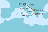 Visitando Ravenna (Italia), Trieste (Italia), Split (Croacia), Dubrovnik (Croacia), Sarande (Albania), Salerno (Italia), Civitavecchia (Roma)