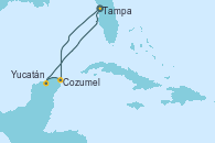 Visitando Tampa (Florida), Cozumel (México), Yucatán (Progreso/México), Tampa (Florida) Visitando Tampa (Florida), Cozumel (México), Yucatán (Progreso/México), Tampa (Florida)