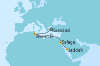 Visitando Kusadasi (Efeso/Turquía), Sharm El Sheik (Egipto), Safaga (Egipto), Jeddah (Arabia Saudí)