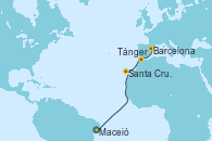 Visitando Maceió (Brasil), Santa Cruz de Tenerife (España), Tánger (Marruecos), Barcelona