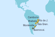 Visitando Buenos aires, Río de Janeiro (Brasil), Isla Grande (Brasil), Ilhabela (Brasil), Camboriu, Brazil, Montevideo (Uruguay), Buenos aires