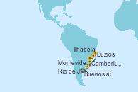 Visitando Buenos aires, Río de Janeiro (Brasil), Buzios (Brasil), Ilhabela (Brasil), Camboriu, Brazil, Montevideo (Uruguay), Buenos aires