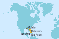 Visitando Mobile (Alabama), Celebration Key, The Bahamas, Isla Pequeña (San Salvador/Bahamas), Nassau (Bahamas), Mobile (Alabama)