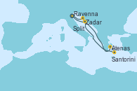 Visitando Ravenna (Italia), Zadar (Croacia), Atenas (Grecia), Santorini (Grecia), Split (Croacia), Ravenna (Italia)