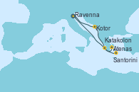 Visitando Ravenna (Italia), Kotor (Montenegro), Atenas (Grecia), Santorini (Grecia), Katakolon (Olimpia/Grecia), Ravenna (Italia)