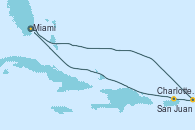 Visitando Miami (Florida/EEUU), Charlotte Amalie (St. Thomas), San Juan (Puerto Rico), Amber Cove (República Dominicana), Miami (Florida/EEUU)