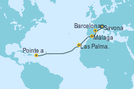 Visitando Savona (Italia), Barcelona, Málaga, Las Palmas de Gran Canaria (España), Pointe a Pitre (Guadalupe) Visitando Savona (Italia), Barcelona, Málaga, Las Palmas de Gran Canaria (España), Pointe a Pitre (Guadalupe)