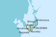 Visitando Yokohama (Japón), Nagasaki (Japón), Busán (Corea del Sur), Hiroshima (Japón), Aburatsu (Japón), TOKUSHIMA, Shimizu (Japón), Yokohama (Japón)