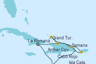 Visitando La Romana (República Dominicana), Isla Catalina (República Dominicana), Samana (República Dominicana), Grand Turks(Turks & Caicos), Amber Cove (República Dominicana), Cabo Rojo, La Romana (República Dominicana)