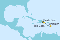 Visitando Santo Domingo (República Dominicana), Isla Catalina (República Dominicana), Martinica (Antillas)