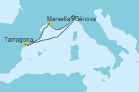 Visitando Génova (Italia), Marsella (Francia), Tarragona (España), Génova (Italia)