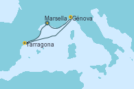 Visitando Marsella (Francia), Tarragona (España), Génova (Italia), Marsella (Francia)