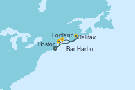 Visitando Boston (Massachusetts), Portland (Maine/Estados Unidos), Bar Harbor (Maine), Halifax (Canadá), Boston (Massachusetts) Visitando Boston (Massachusetts), Portland (Maine/Estados Unidos), Bar Harbor (Maine), Halifax (Canadá), Boston (Massachusetts)