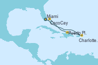 Visitando Miami (Florida/EEUU), Charlotte Amalie (St. Thomas), Puerto Plata, Republica Dominicana, CocoCay (Bahamas), Miami (Florida/EEUU) Visitando Miami (Florida/EEUU), Charlotte Amalie (St. Thomas), Puerto Plata, Republica Dominicana, CocoCay (Bahamas), Miami (Florida/EEUU)