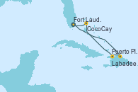 Visitando Fort Lauderdale (Florida/EEUU), Puerto Plata, Republica Dominicana, Labadee (Haiti), CocoCay (Bahamas), Fort Lauderdale (Florida/EEUU)