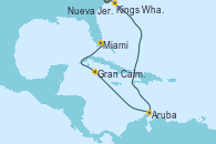 Visitando Nueva Jersey (Estados Unidos), Kings Wharf (Bermudas), Aruba (Antillas), Gran Caimán (Islas Caimán), Miami (Florida/EEUU) Visitando Nueva Jersey (Estados Unidos), Kings Wharf (Bermudas), Aruba (Antillas), Gran Caimán (Islas Caimán), Miami (Florida/EEUU)