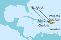 Visitando San Juan (Puerto Rico), Charlotte Amalie (St. Thomas), Philipsburg (St. Maarten), St. John´s (Antigua y Barbuda), Basseterre (Antillas), Saint Croix (Islas Vírgenes), San Juan (Puerto Rico)
