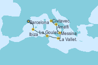 Visitando Barcelona, Ibiza (España), Ibiza (España), La Goulette (Tunez), La Valletta (Malta), Messina (Sicilia), Amalfi (Italia), Civitavecchia (Roma)