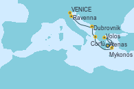 Visitando Atenas (Grecia), Volos (Grecia), Mykonos (Grecia), Corfú (Grecia), Dubrovnik (Croacia), Ravenna (Italia), VENICE (FUSINA) -  ITALY