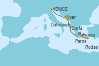 Visitando Atenas (Grecia), Paros (Grecia), Rodas (Grecia), Corfú (Grecia), Dubrovnik (Croacia), Hvar (Croacia), VENICE (FUSINA) -  ITALY