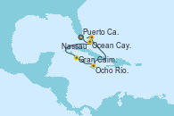 Visitando Puerto Cañaveral (Florida), Ocean Cay MSC Marine Reserve (Bahamas), Gran Caimán (Islas Caimán), Ocho Ríos (Jamaica), Nassau (Bahamas), Puerto Cañaveral (Florida)