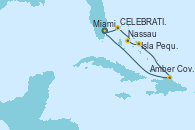 Visitando Miami (Florida/EEUU), CELEBRATION KEY, THE BAHAMAS, Nassau (Bahamas), Isla Pequeña (San Salvador/Bahamas), Amber Cove (República Dominicana), Miami (Florida/EEUU)