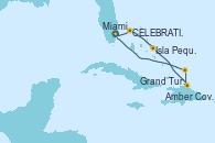 Visitando Miami (Florida/EEUU), CELEBRATION KEY, THE BAHAMAS, Isla Pequeña (San Salvador/Bahamas), Amber Cove (República Dominicana), Grand Turks(Turks & Caicos), Miami (Florida/EEUU)