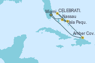 Visitando Miami (Florida/EEUU), Nassau (Bahamas), Isla Pequeña (San Salvador/Bahamas), CELEBRATION KEY, THE BAHAMAS, Amber Cove (República Dominicana), Miami (Florida/EEUU)