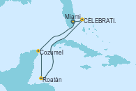 Visitando Miami (Florida/EEUU), Cozumel (México), Roatán (Honduras), CELEBRATION KEY, THE BAHAMAS, Miami (Florida/EEUU)