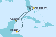 Visitando Miami (Florida/EEUU), CELEBRATION KEY, THE BAHAMAS, Cozumel (México), Roatán (Honduras), Miami (Florida/EEUU)