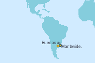 Visitando San Antonio (Chile), Cabo de Hornos (Chile), Ushuaia (Argentina), Puerto Madryn (Argentina), Montevideo (Uruguay), Buenos aires