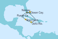 Visitando Puerto Cañaveral (Florida), Ocean Cay MSC Marine Reserve (Bahamas), Gran Caimán (Islas Caimán), Ocho Ríos (Jamaica), Nassau (Bahamas), Puerto Cañaveral (Florida), Nassau (Bahamas), Ocean Cay MSC Marine Reserve (Bahamas), Ocean Cay MSC Marine Reserve (Bahamas), Puerto Cañaveral (Florida)