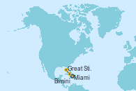 Visitando Miami (Florida/EEUU), Great Stirrup Cay (Bahamas), Bimini (Bahamas), Miami (Florida/EEUU)