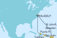 Visitando PHILADELPHIA, PENNSYLVANIA, Basseterre (Antillas), Castries (Santa Lucía/Caribe), St. John´s (Antigua y Barbuda), San Juan (Puerto Rico), Puerto Plata, Republica Dominicana, PHILADELPHIA, PENNSYLVANIA