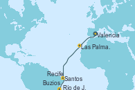Visitando Valencia, Las Palmas de Gran Canaria (España), Recife (Brasil), Buzios (Brasil), Río de Janeiro (Brasil), Santos (Brasil)