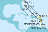 Visitando Miami (Florida/EEUU), Saint John (New Brunswick/Canadá), San Bartolomé (Francia), Basseterre (Antillas), Martinica (Antillas), Roseau (Dominica), MONTSERRAT, St. John´s (Antigua y Barbuda), Anguilla/Sandy Ground, British West Indies, Jost Van Dyke (Islas Virgenes), Miami (Florida/EEUU)
