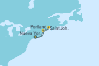Visitando Nueva York (Estados Unidos), Portland (Maine/Estados Unidos), Saint John (New Brunswick/Canadá), Nueva York (Estados Unidos)