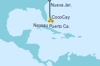 Visitando Nueva Jersey (Estados Unidos), Puerto Cañaveral (Florida), CocoCay (Bahamas), Nassau (Bahamas), Nueva Jersey (Estados Unidos)