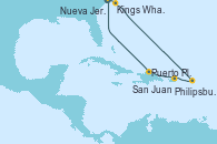 Visitando Nueva Jersey (Estados Unidos), Kings Wharf (Bermudas), Philipsburg (St. Maarten), San Juan (Puerto Rico), Puerto Plata, Republica Dominicana, Nueva Jersey (Estados Unidos)