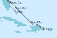 Visitando Puerto Cañaveral (Florida), Grand Turks(Turks & Caicos), Samana (República Dominicana), CocoCay (Bahamas), Bimini (Bahamas), Puerto Cañaveral (Florida)