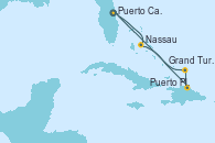 Visitando Puerto Cañaveral (Florida), Nassau (Bahamas), Puerto Plata, Republica Dominicana, Grand Turks(Turks & Caicos), Puerto Cañaveral (Florida)
