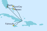 Visitando Miami (Florida/EEUU), Nassau (Bahamas), CocoCay (Bahamas), Falmouth (Jamaica), Miami (Florida/EEUU)