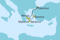 Visitando Estambul (Turquía), Esmirna (Turquía), Mykonos (Grecia), Santorini (Grecia), Atenas (Grecia), Estambul (Turquía)
