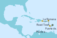 Visitando Fuerte de France (Martinica), Pointe a Pitre (Guadalupe), Road Town (Isla Tórtola/Islas Vírgenes), La Romana (República Dominicana)
