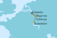 Visitando Düsseldorf (Alemania), Coblenza (Alemania), Maguncia (Alemania), Rudesheim (Alemania), Düsseldorf (Alemania)