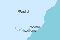 Visitando Funchal (Madeira), Arrecife (Lanzarote/España), Las Palmas de Gran Canaria (España), Funchal (Madeira)