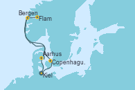 Visitando Kiel (Alemania), Copenhague (Dinamarca), Flam (Noruega), Bergen (Noruega), Aarhus (Dinamarca), Kiel (Alemania)