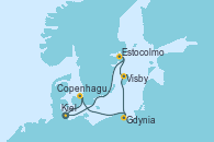 Visitando Kiel (Alemania), Copenhague (Dinamarca), Gdynia (Polonia), Visby (Suecia), Estocolmo (Suecia), Kiel (Alemania)