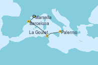 Visitando Marsella (Francia), Barcelona, La Goulette (Tunez), Palermo (Italia)