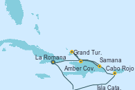 Visitando La Romana (República Dominicana), Isla Catalina (República Dominicana), Cabo Rojo, Grand Turks(Turks & Caicos), Amber Cove (República Dominicana), Samana (República Dominicana), La Romana (República Dominicana)